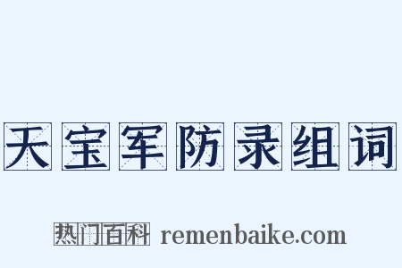 天宝军防录组词是什么意思的图片